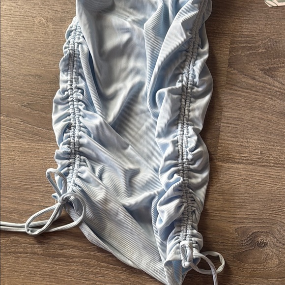 Light Blue Ruched Dress - Picture 3 of 4